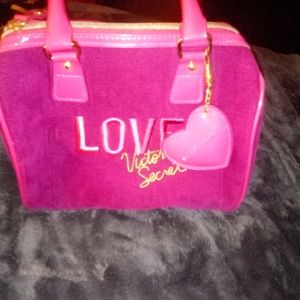 Pink velvet purse. Victoria Secret!
